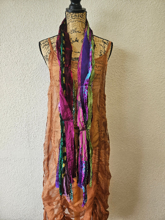 Handmade OOAK Fringe Scarf Basia | Katze Boutique
