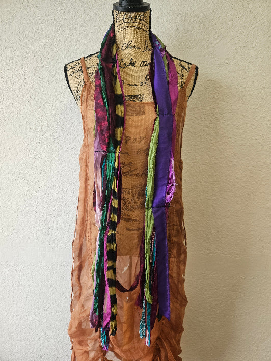 Handmade OOAK Fringe Scarf Basia | Katze Boutique