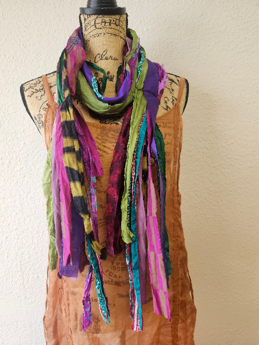 Handmade OOAK Fringe Scarf Basia | Katze Boutique