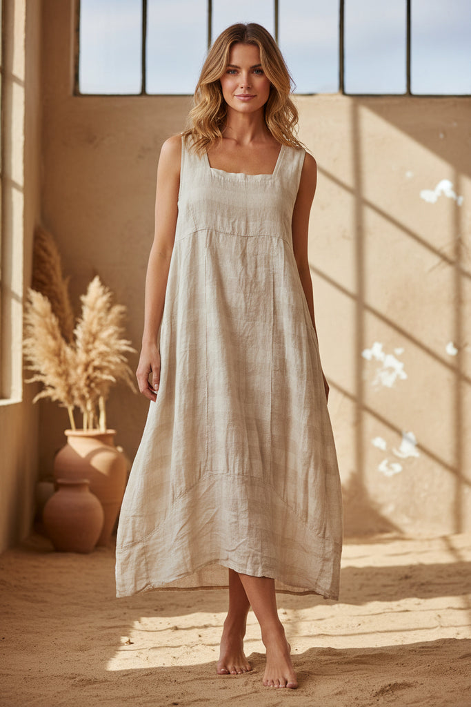 italian linen dresses one size Shop Pink Linen Shift Dress | Italian Linen
