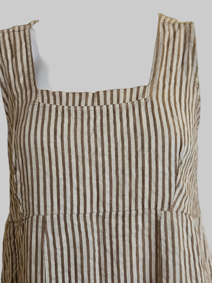 Made In Italy Striped Linen Dress-Katze Boutique