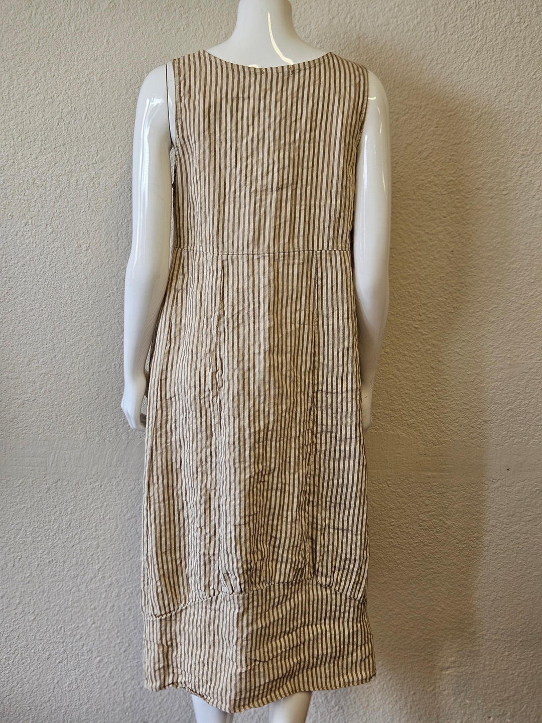 Made In Italy Striped Linen Dress-Katze Boutique