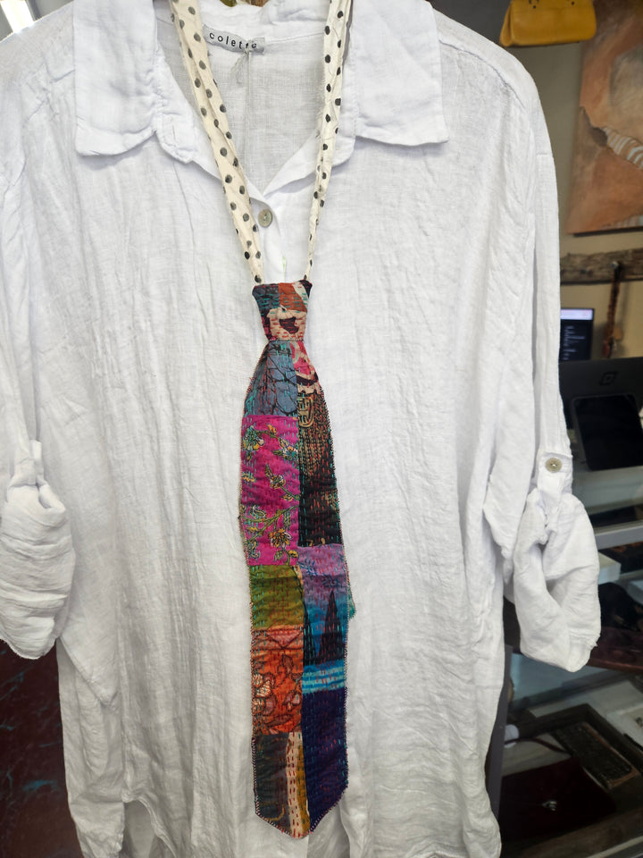 Silk Kantha Ties Necklace
