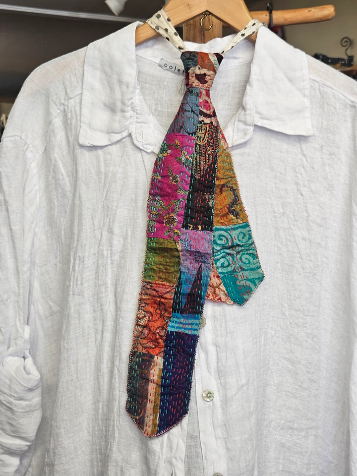 Silk Kantha Ties Necklace
