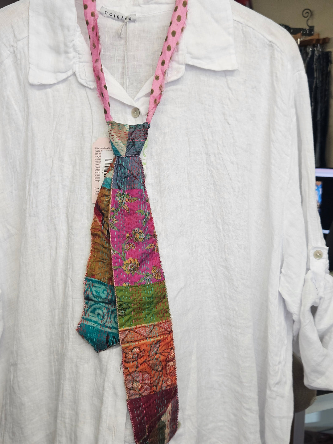 Silk Kantha Ties Necklace