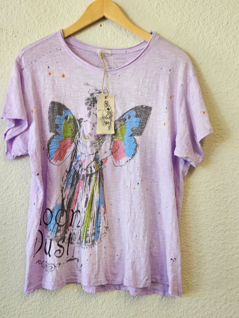 Jaded Gypsy Moon Dust Lavender Tee | Boho Graphic Top | Katze Boutique