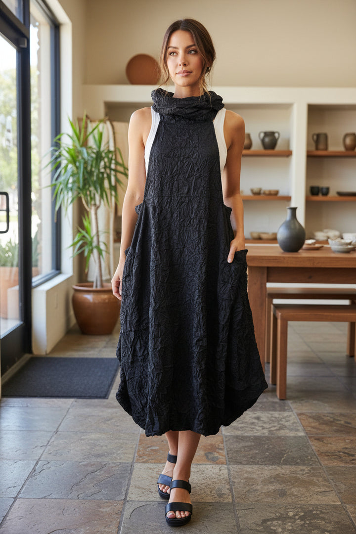Kozan Avi Bubble Maxi Dress in Black | Katze Boutique