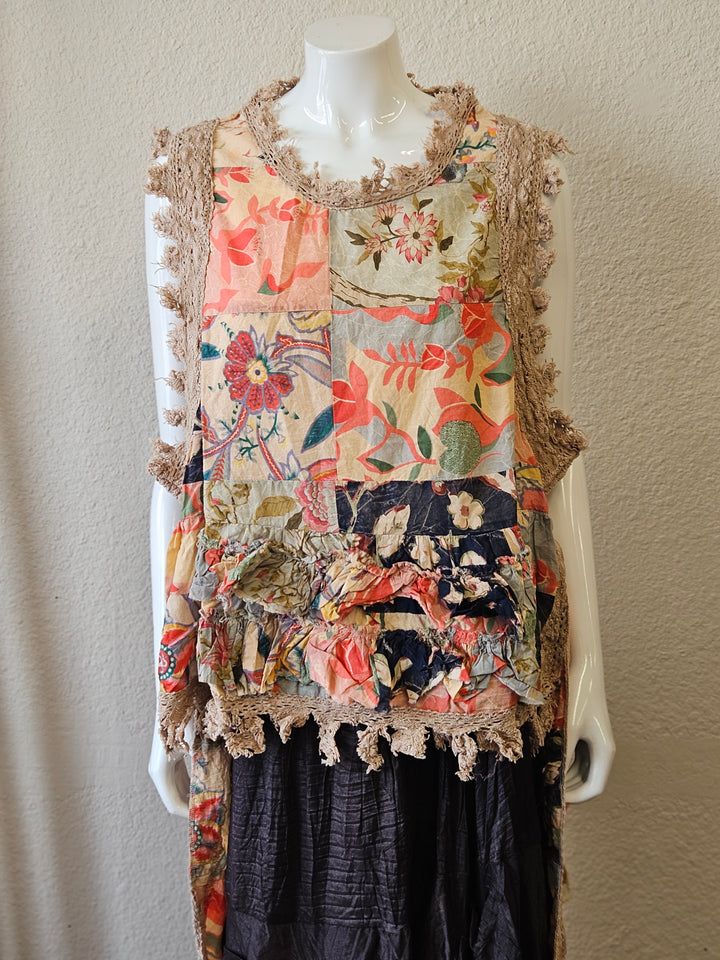 Jaded Gypsy Ruffle High-Lo Floral Top | Katze Boutique
