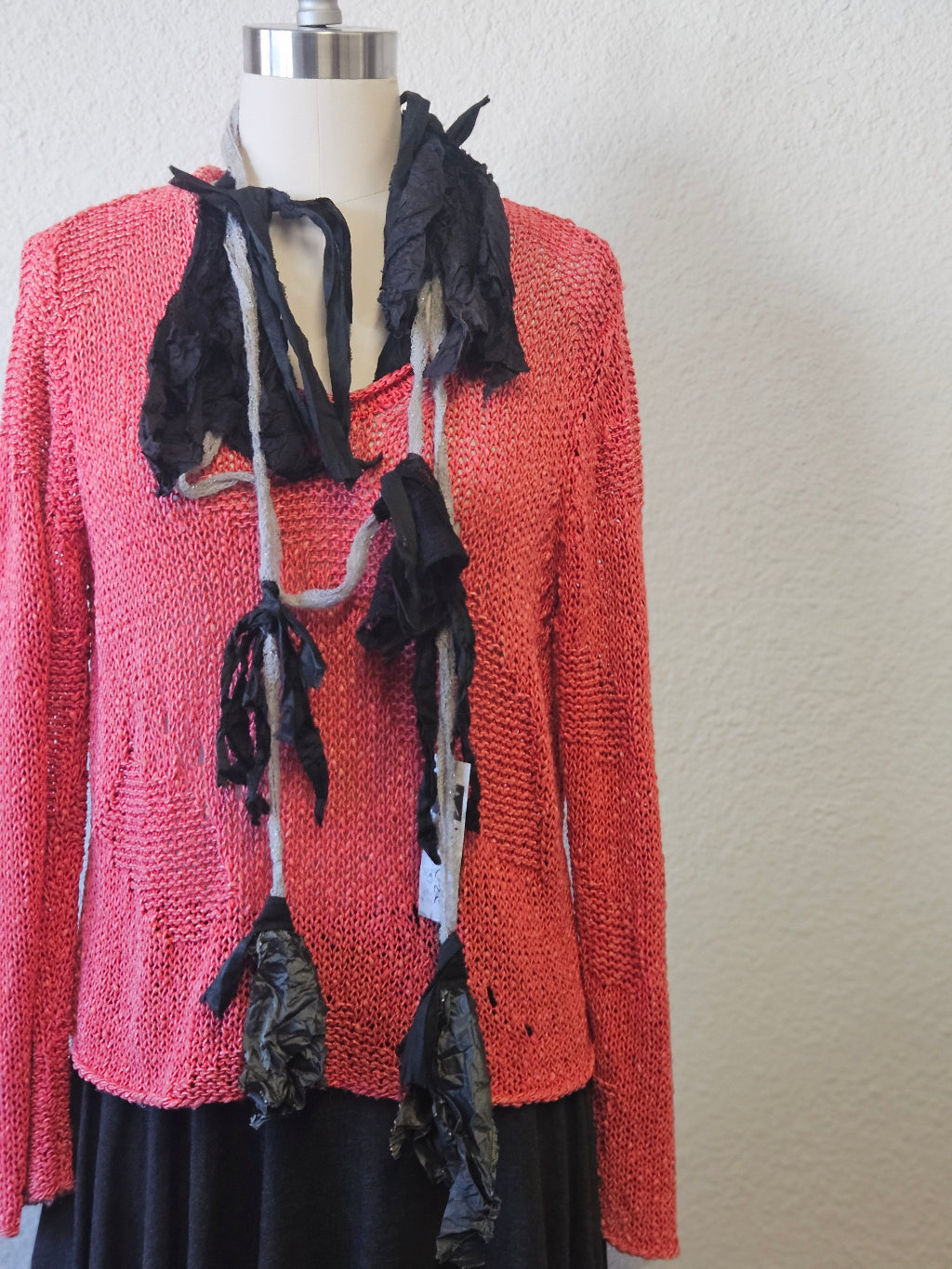 Artisan Black Skinny Scarf-Katze Boutique