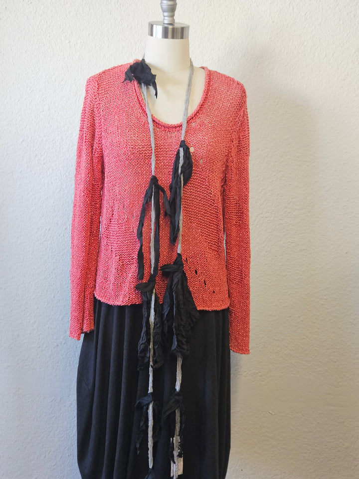 Artisan Black Skinny Scarf-Katze Boutique