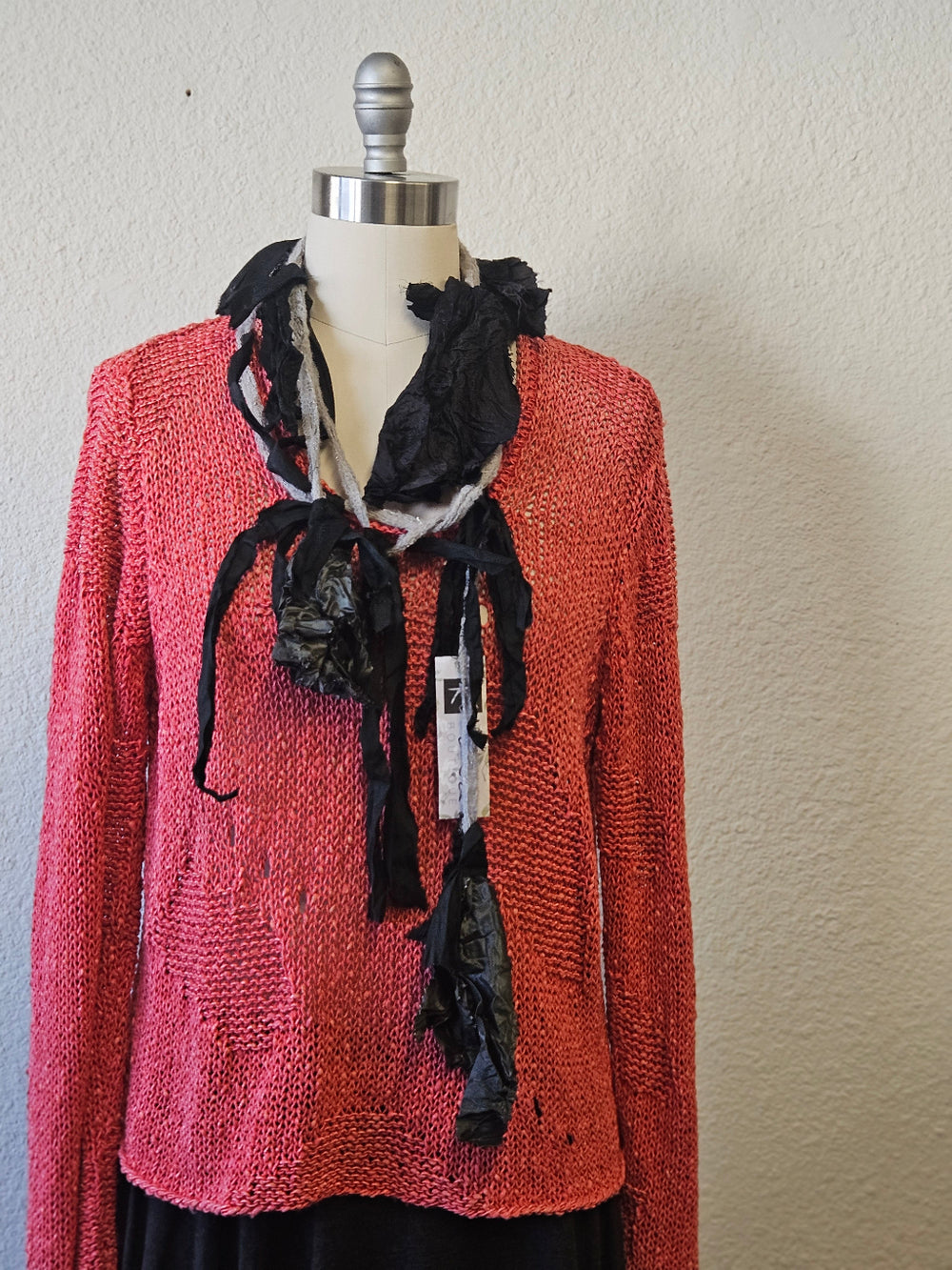 Artisan Black Skinny Scarf-Katze Boutique
