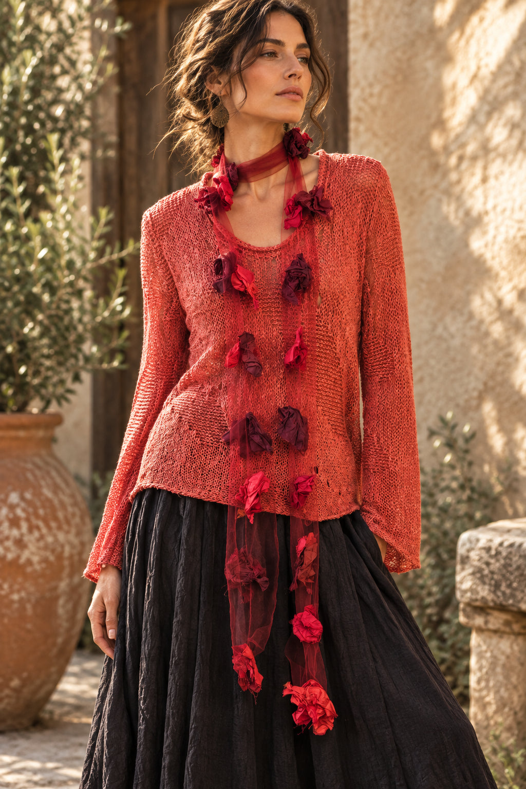 Handmade Tulle Silk Neck Piece | Katze Boutique