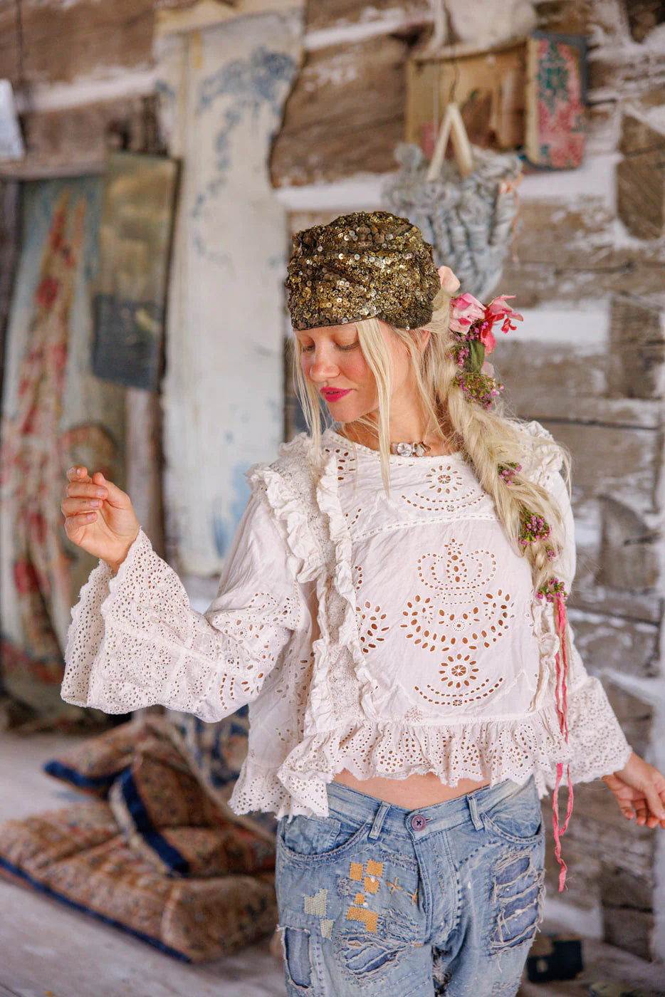 Magnolia Pearl Hermione Eyelet Blouse-Katze Boutique
