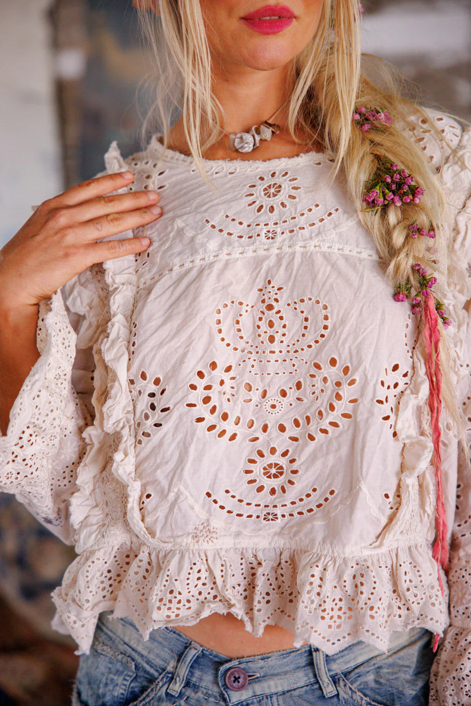 Magnolia Pearl Hermione Eyelet Blouse-Katze Boutique