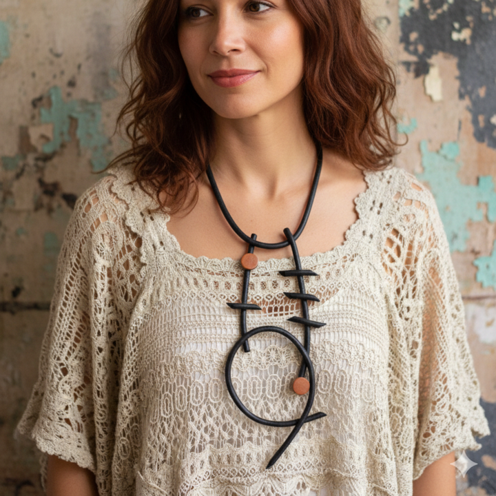 Black Rubber Necklace-Katze Boutique