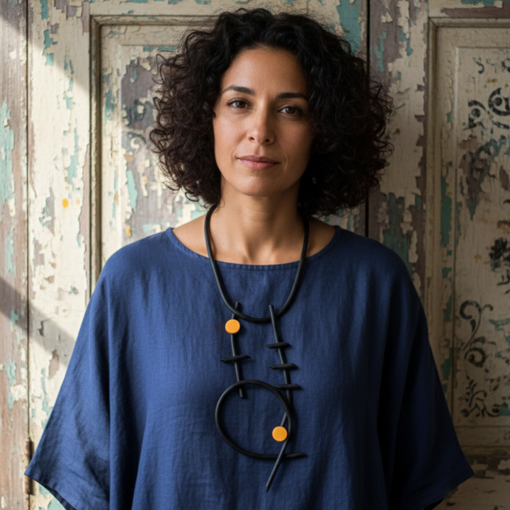 Black Rubber Necklace-Katze Boutique