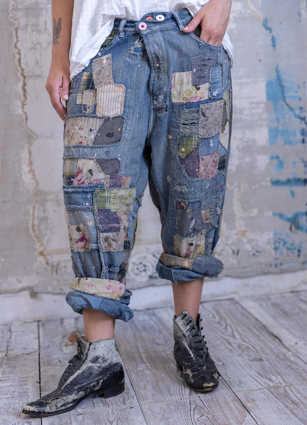 Magnolia Pearl Patchwork Crossroads Denims-Katze Boutique