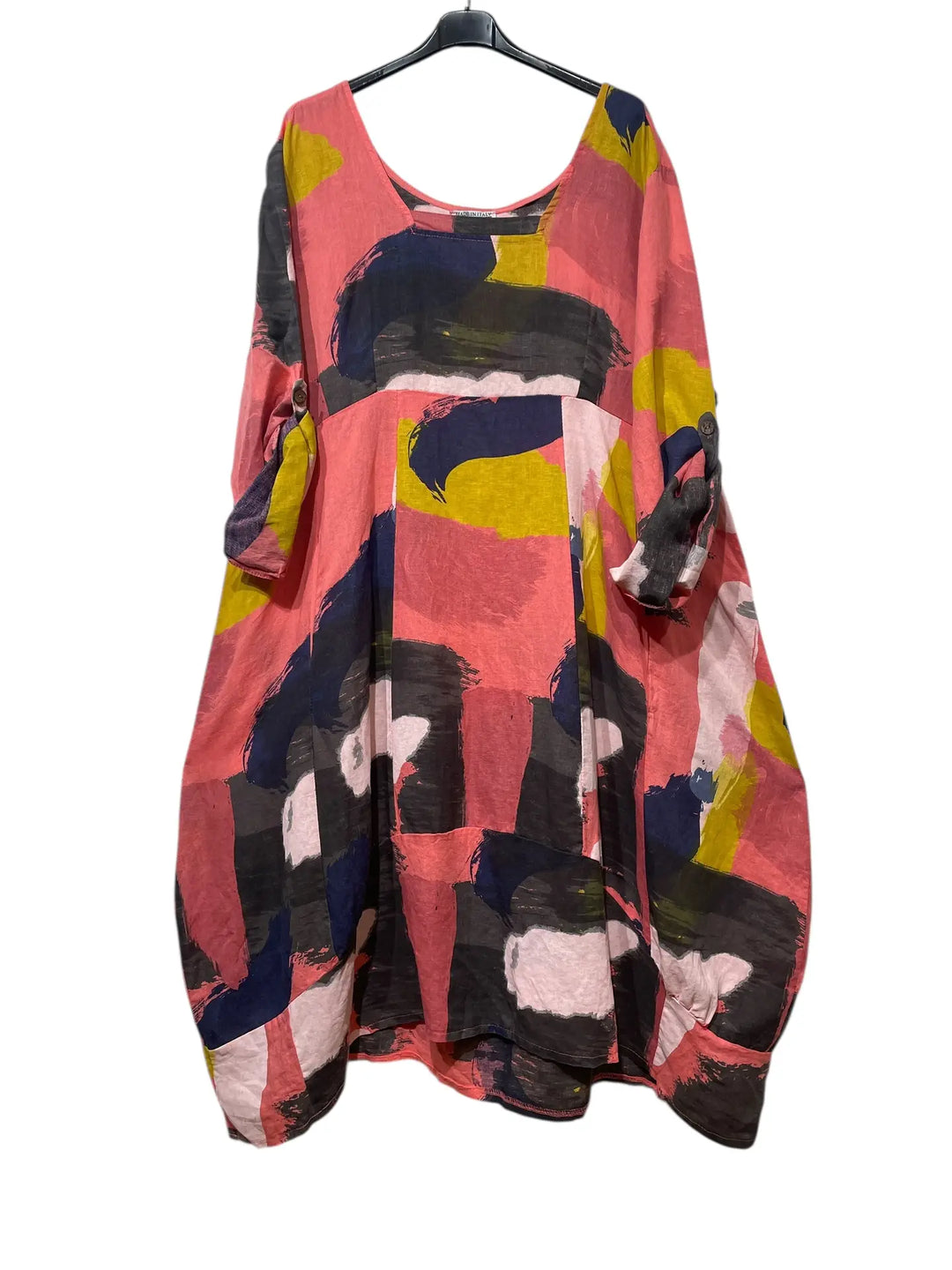 Made In Italy Plus Size Linen Dress-Katze Boutique