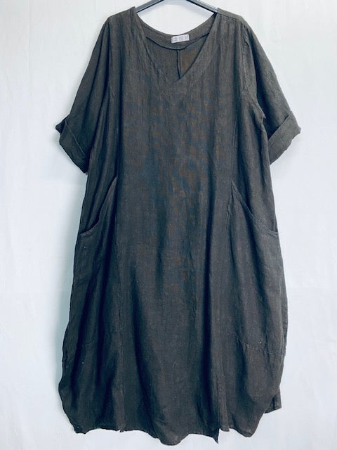 Made In Italy Linen Balloon Dress