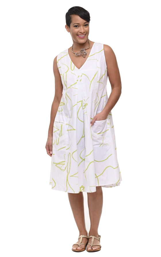 Tulip Poppie Dress in Sage Ribbon-Katze Boutique