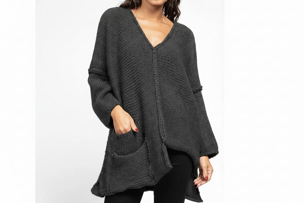 Asymmetrical Oversized Alpaca Sweater-Katze Boutique