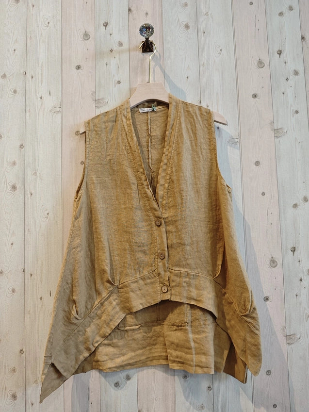Asymmetrical Hi Low Linen Tunic-Katze Boutique