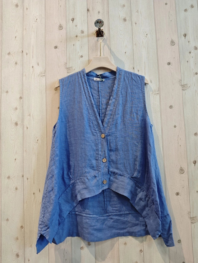 Asymmetrical Hi Low Linen Tunic-Katze Boutique