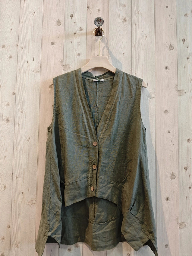 Asymmetrical Hi Low Linen Tunic-Katze Boutique