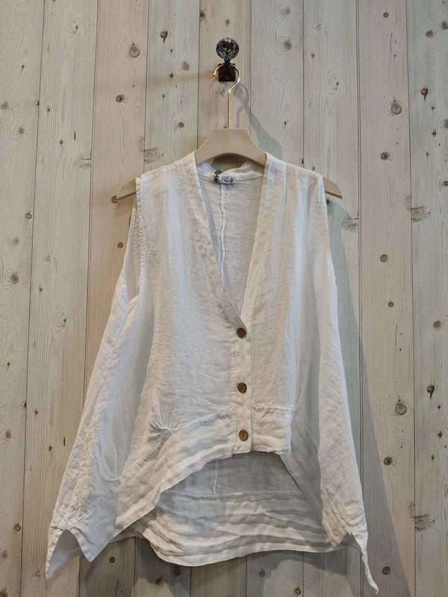 Asymmetrical Hi Low Linen Tunic-Katze Boutique