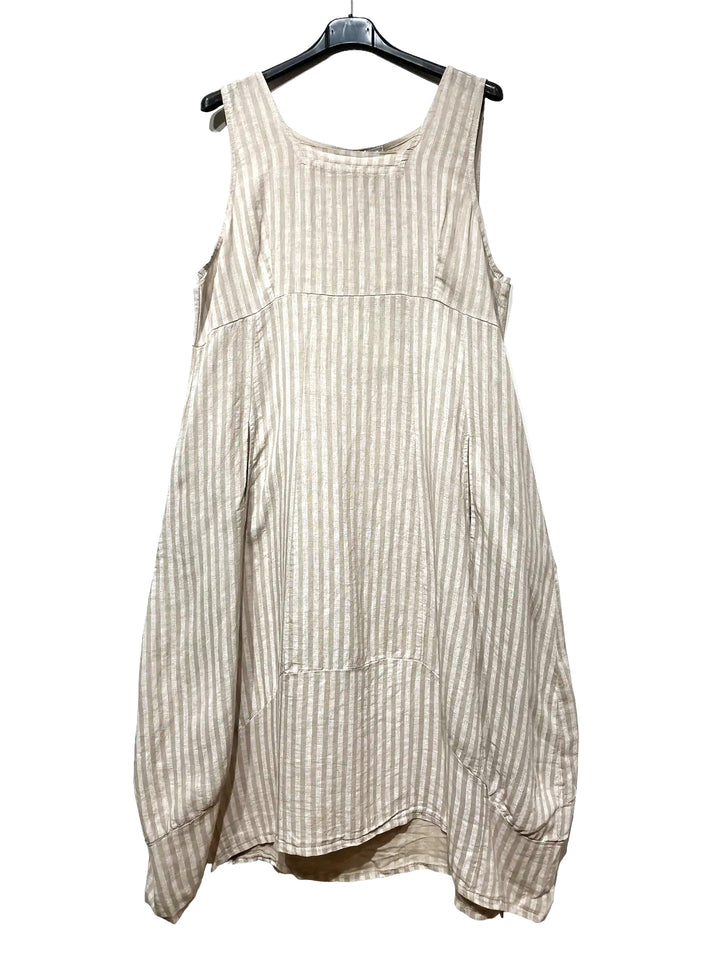 Made In Italy Striped Linen Dress