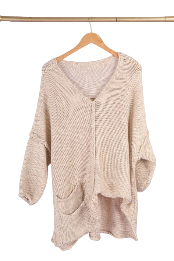 Asymmetrical Oversized Alpaca Sweater-Katze Boutique
