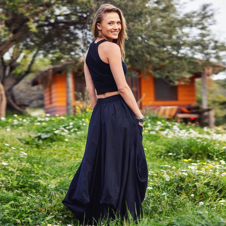 Boho Cotton Maxi Skirt-Katze Boutique