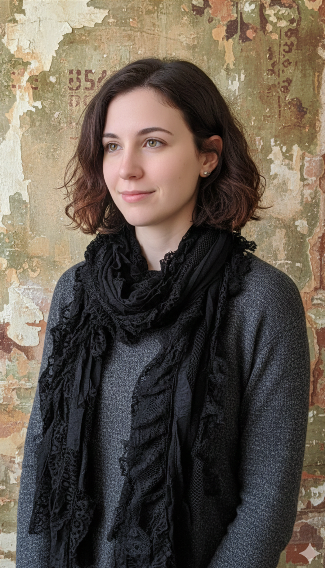 Handmade Patchwork Artisan Black Scarf-Katze Boutique