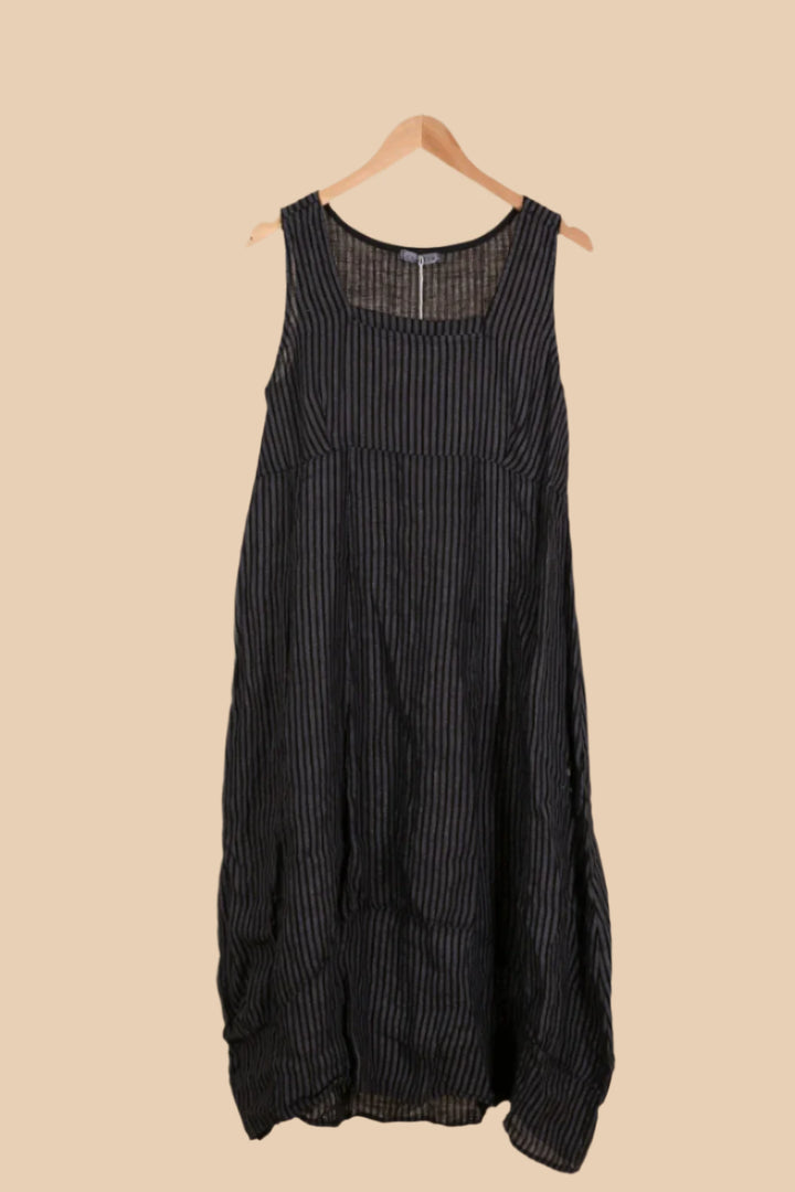 Made In Italy Striped Linen Dress