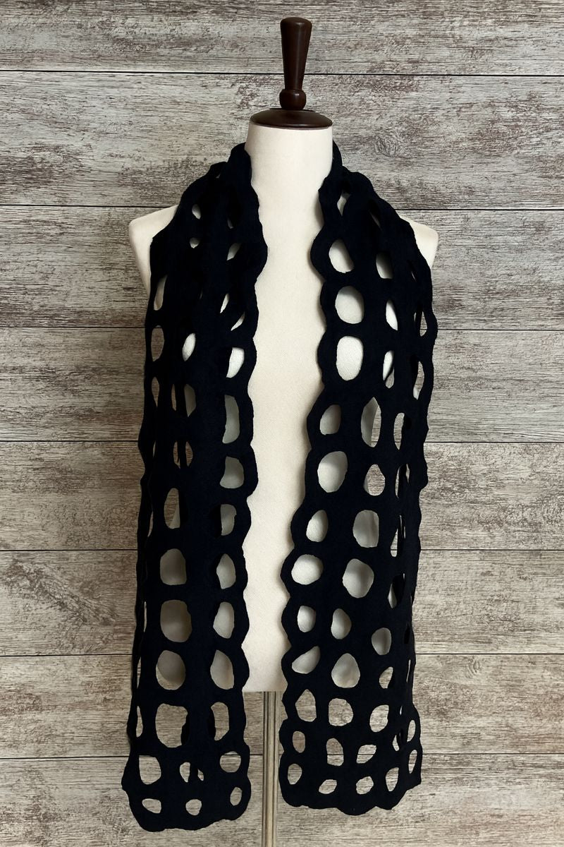 Ring Wool Black Scarf-Katze Boutique