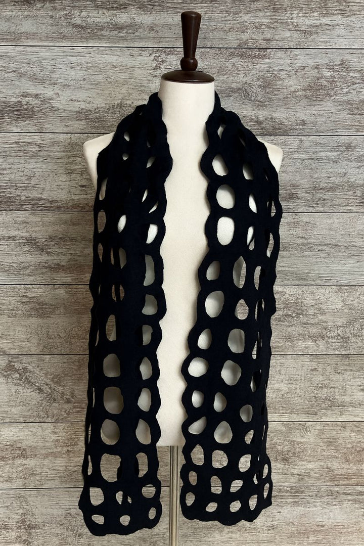 Ring Wool Black Scarf-Katze Boutique