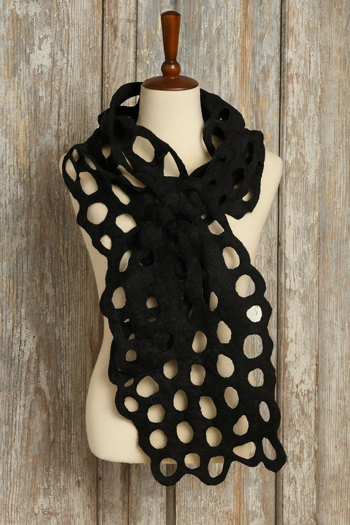 Ring Wool Black Scarf-Katze Boutique