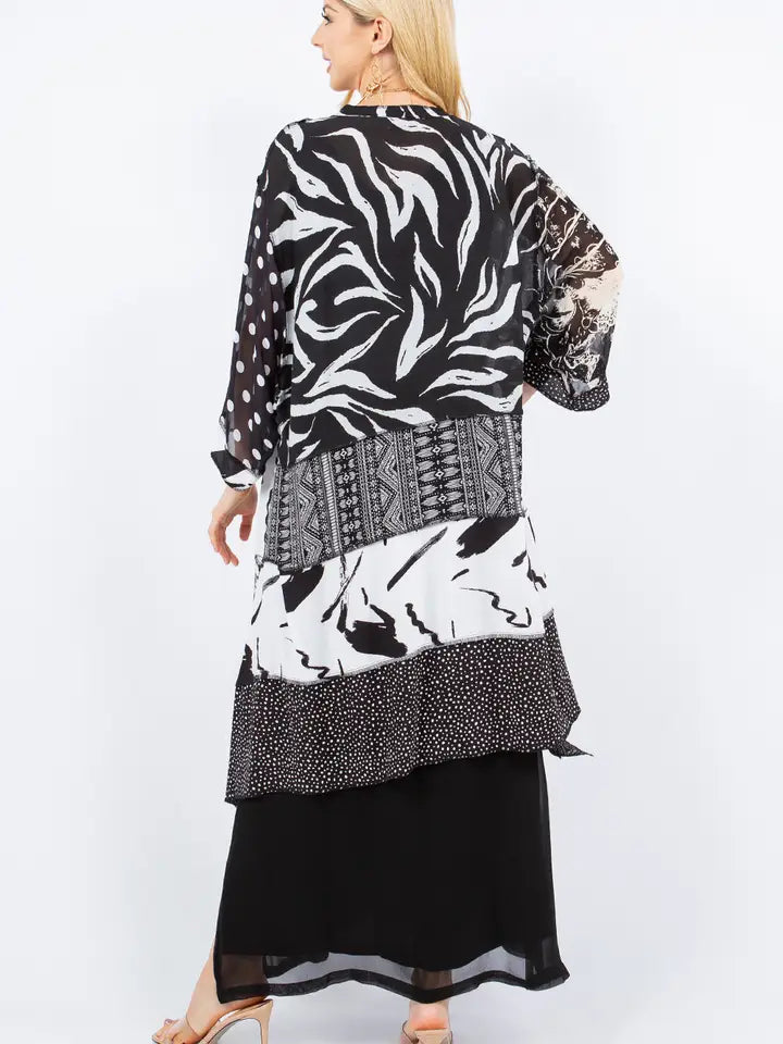 Black And White Happy Coat- Sterling Style-Katze Boutique