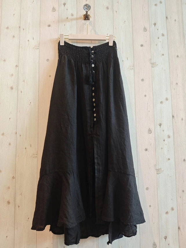 Maxi A-Line Linen Skirt-Katze Boutique
