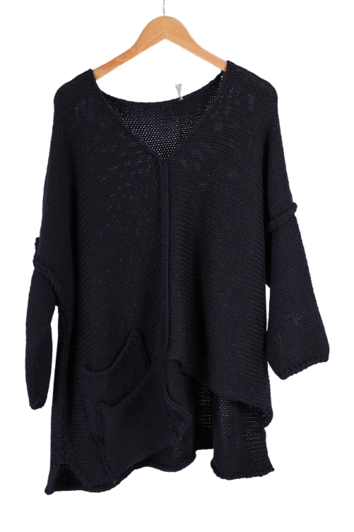 Asymmetrical Oversized Alpaca Sweater-Katze Boutique