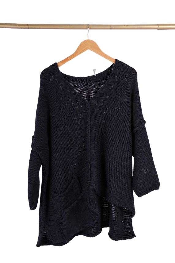 Asymmetrical Oversized Alpaca Sweater-Katze Boutique