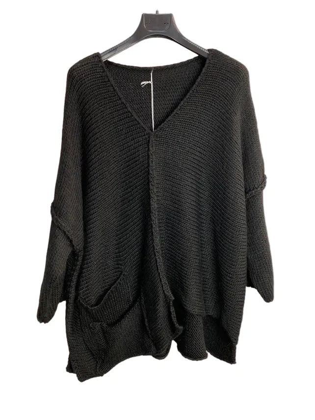 Asymmetrical Oversized Wool Sweater | Katze Boutique