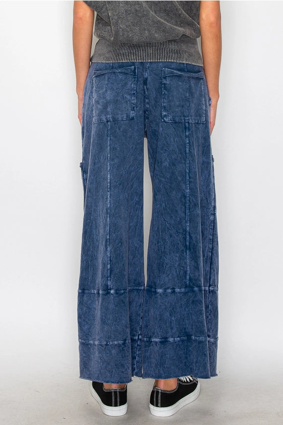 J. Her Mineral Wash Wide Leg Cropped Pants | Katze Boutique