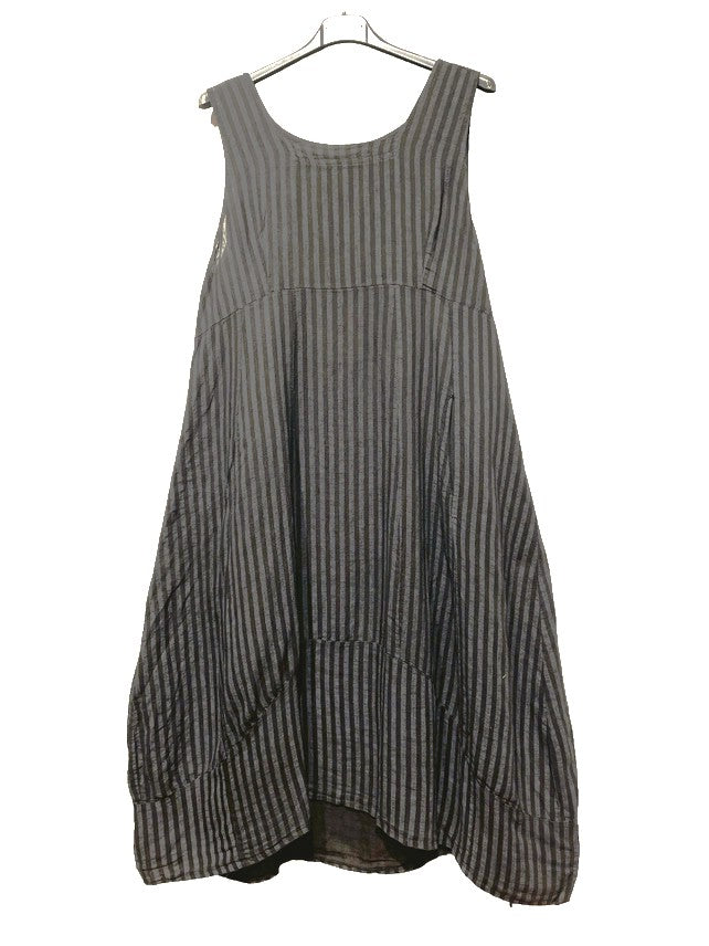 Made In Italy Striped Linen Dress-Katze Boutique