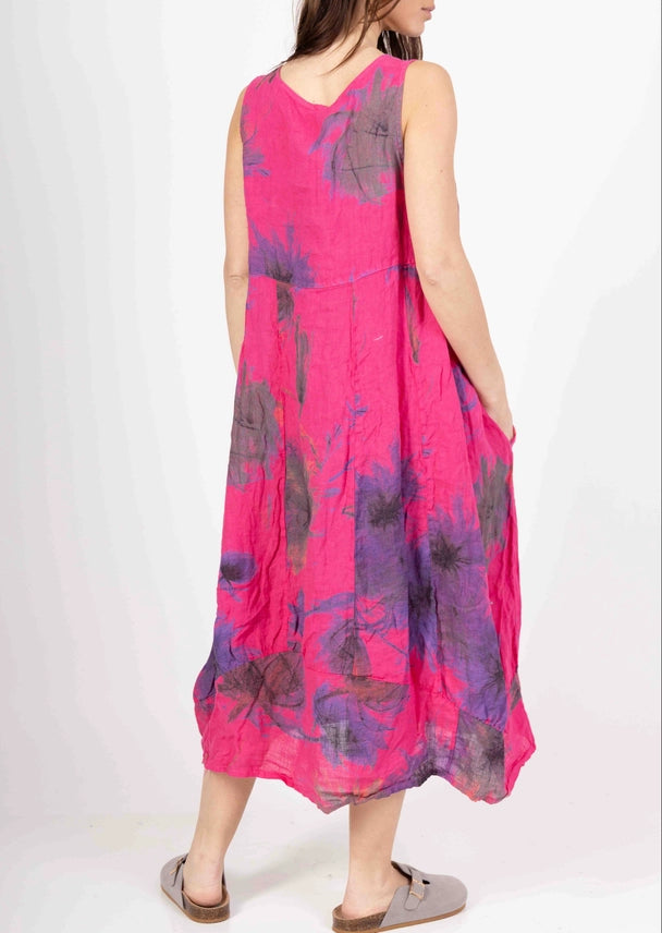 Colette Made in Italy Floral Linen Dress | Katze Boutique