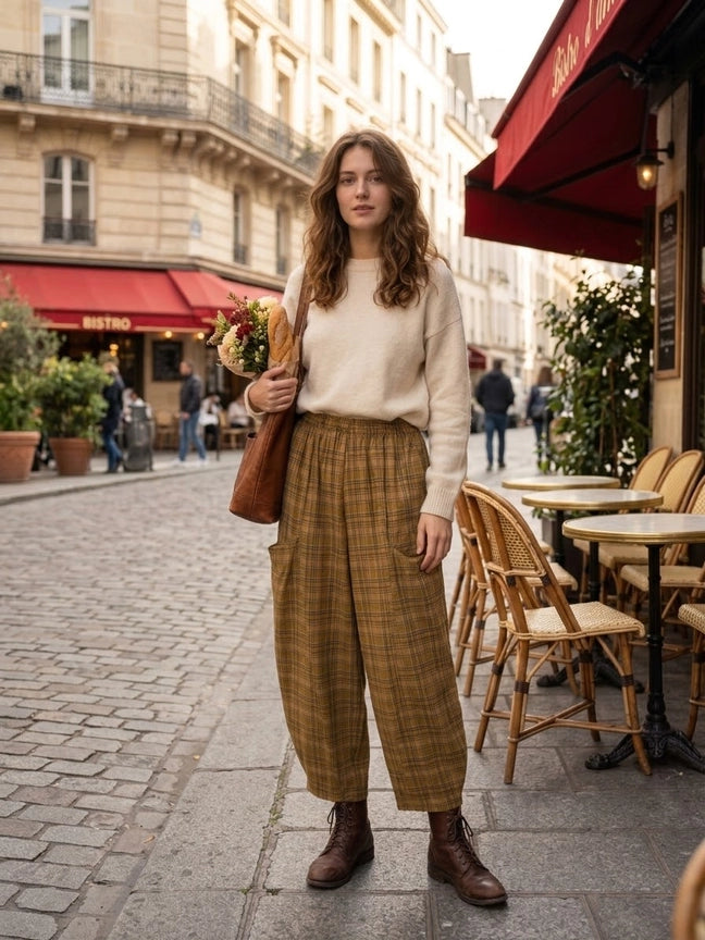 Corduroy Barrel Pants with Pockets | Made in Italy-Katze Boutique