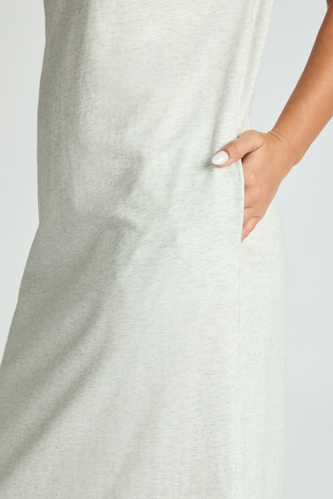 Cotton T-Shirt Midi Dress Grey