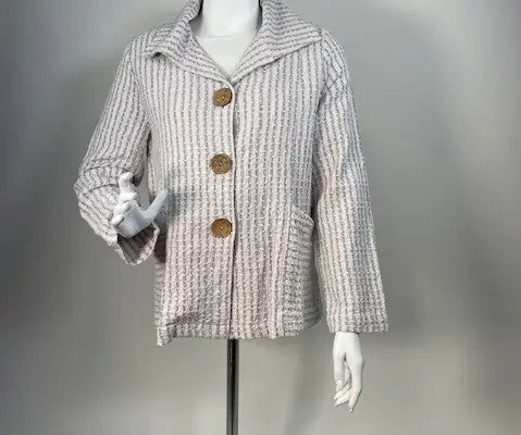 Cotton Yarn Dye Jacquard Jacket -Focus Fashion | Katze Boutique