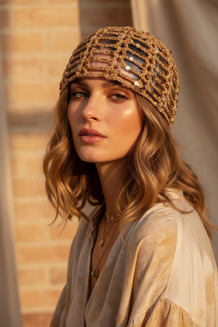 Jess Sequin Crochet Cap