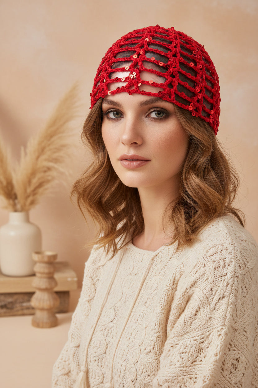 Jess Sequin Crochet Cap